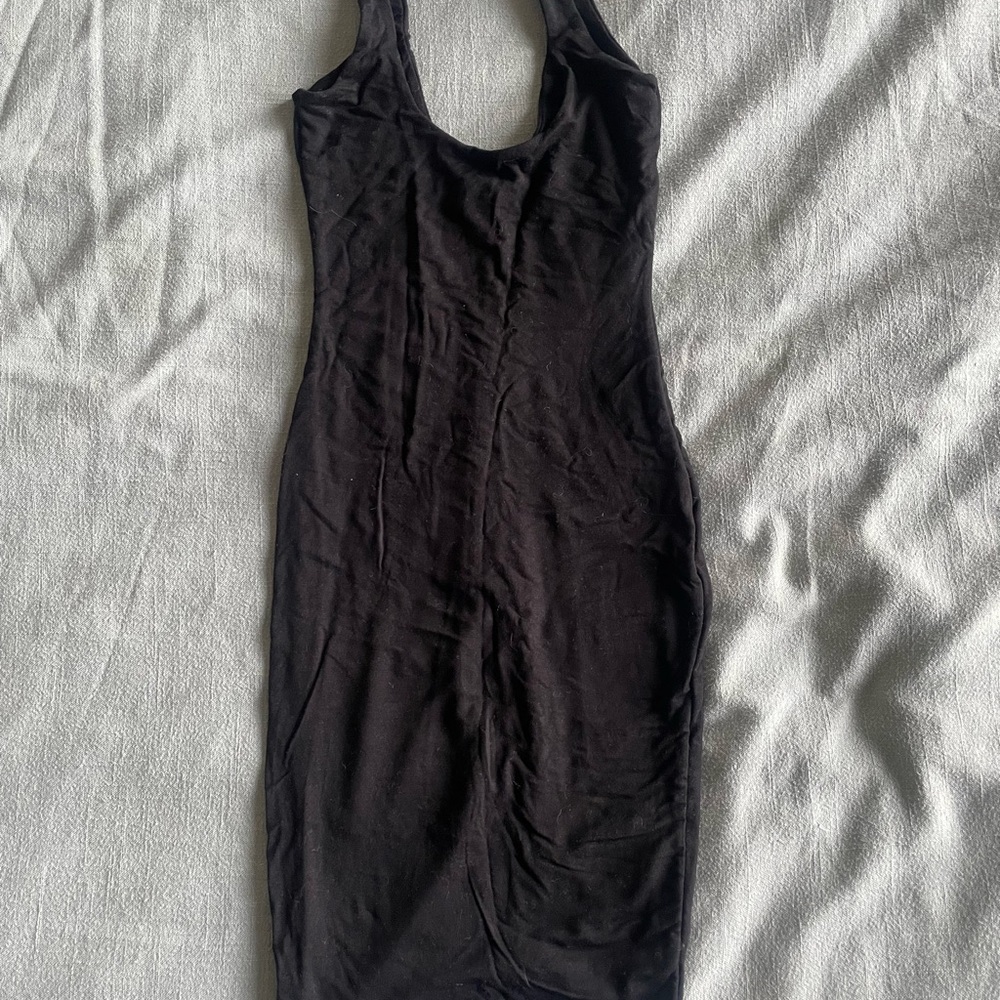 Oh Polly Black Tank Dress with Scoop Neck